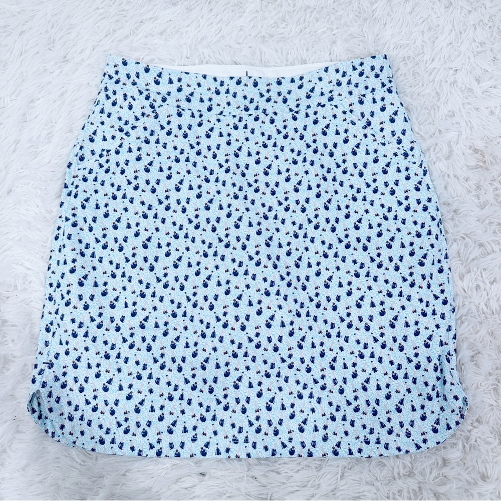 NWT Peter Millar Champagne Print Alice Petal Hem Golf Skort Small